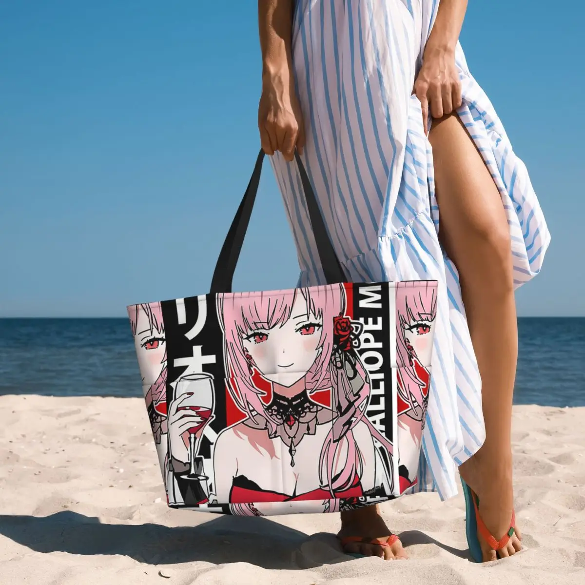 Yoga En Fitness - Calliope Mori レッドドレス Hololive En ビーチトートバッグ