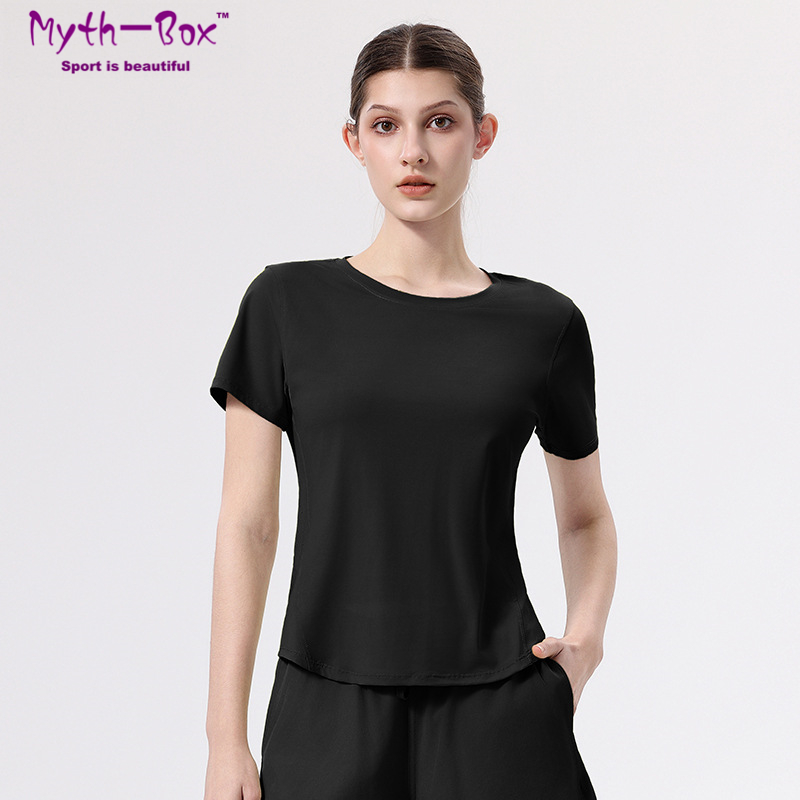 Yoga Fitness Qc - 夏の女性のヨガシャツルーズ半袖 Tシャツメッシュ通気性ランニングスポーツシャツ速乾性ジムフィットネストップブラウス女性