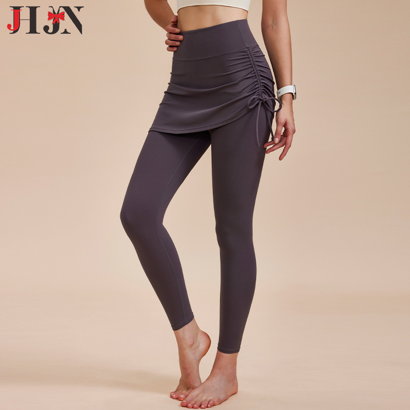 Yoga Fitness Drawing - JHJN スポーツスカートとパンツヨガドローロープスポーツダンスパンツ速乾性ランニングボディービル裸フィットネスパンツ高級ブランド