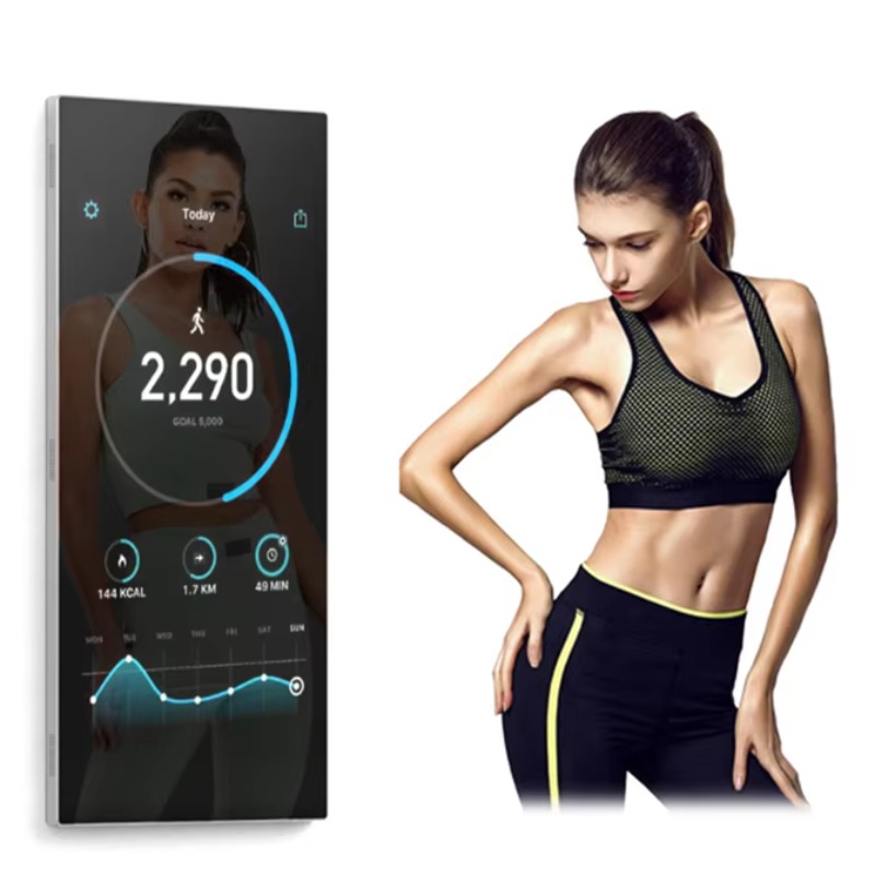 ホットセールスマートフィットネスミラーインタラクティブガラス - Yoga Fitness Tva のレビューと価格