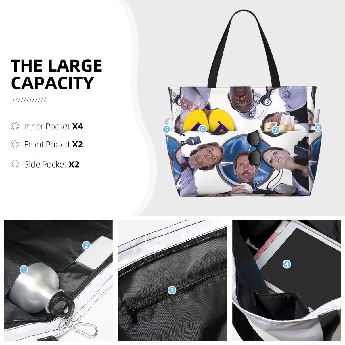 ハウス MD テレビ番組ビーチトートバッグスポーツジムヨガダ - Yoga Fitness Tva のレビューと価格